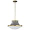 Nuvo Lafayette 1-Light Pendant 18 in. Gray / Natural Brass Accents White Opal Glass 60/7918 - alternate 5